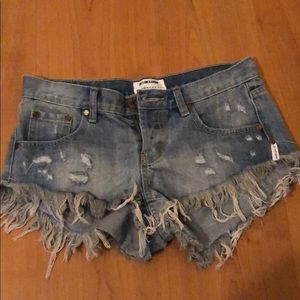 One Teaspoon Bonitas Distressed Shorts